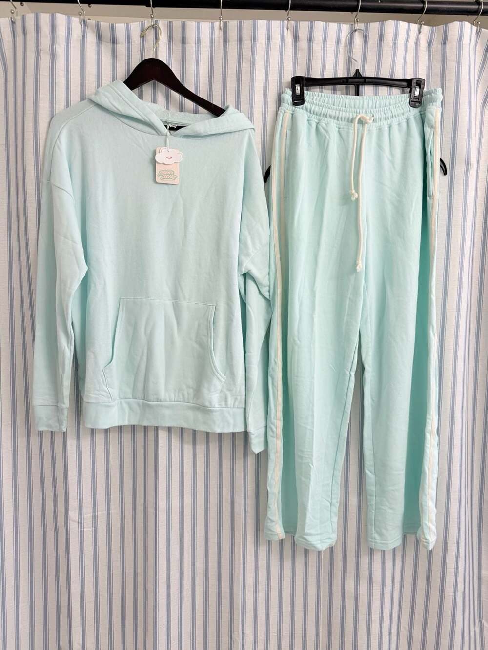 Tiger & Eloise by Stoney Clover Lane Light Blue Fleece Hoodie and Sweatpants Set
